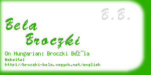 bela broczki business card